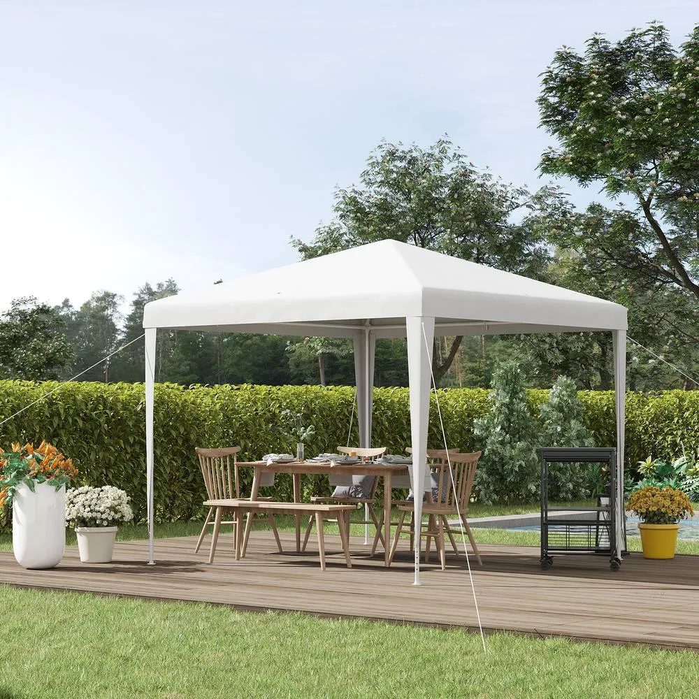 OUTSUNNY Garden Gazebo Marquee Party Tent Wedding Canopy Patio 2.7 x 2.7m in White