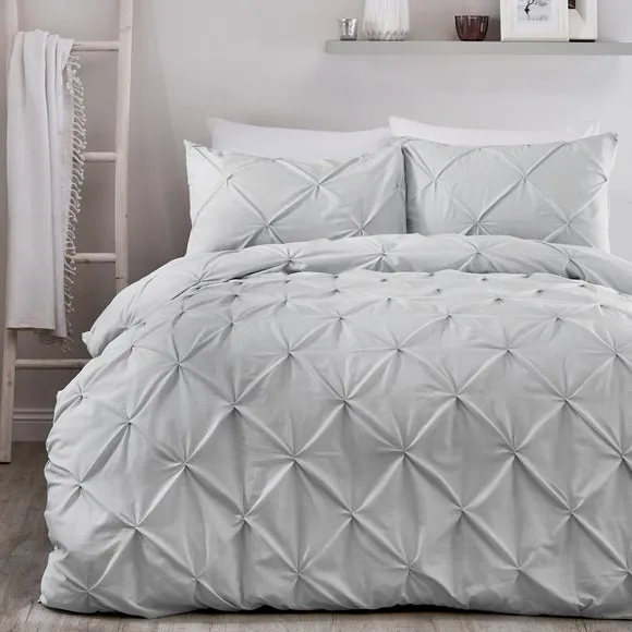 Serene Lara Duvet Cover & Pillowcase Set White 1