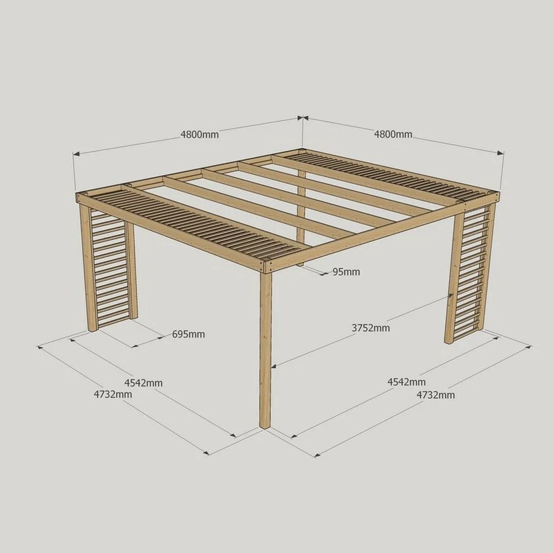 Rutland County Garden Furniture Ltd Panel Pergola - Wood - L480 x W480 cm - Light Green 5