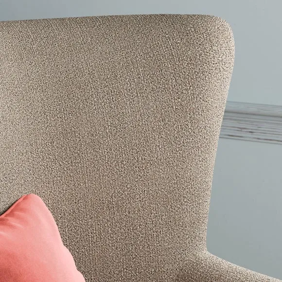 Estelle Multi Yarn Boucle High Back Winged Armchair 4