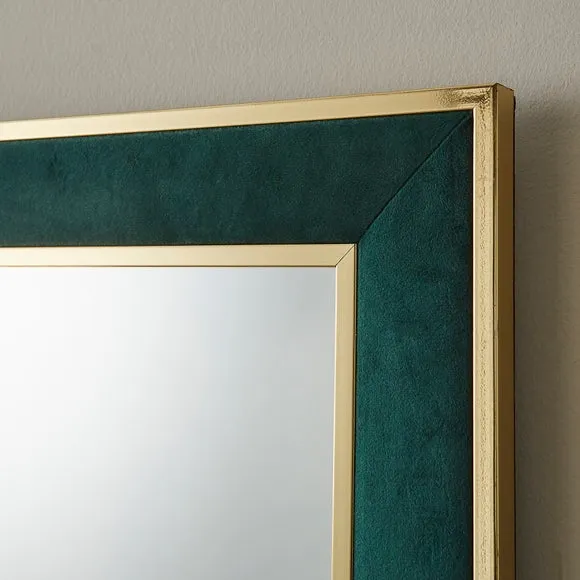 Velour Fabric Rectangle Wall Mirror 2