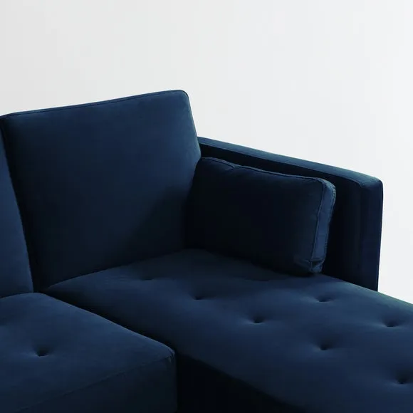 Selma Velvet Corner Double Sofa Bed 4