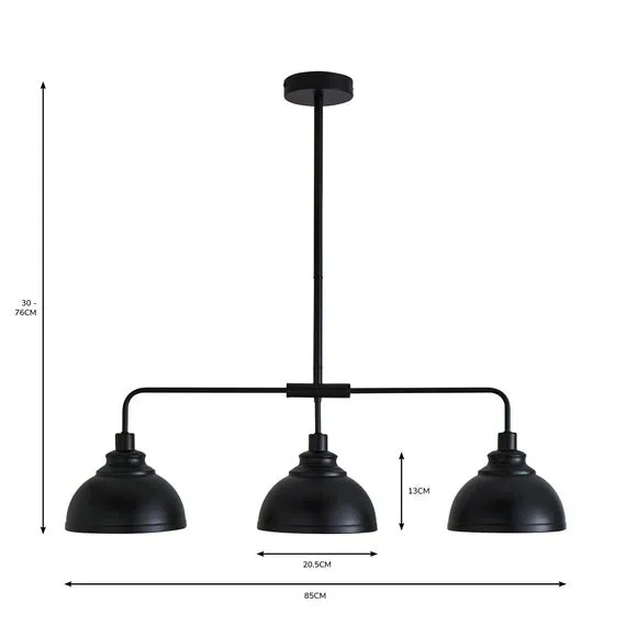 Galley 3 Light Diner Ceiling Light 6