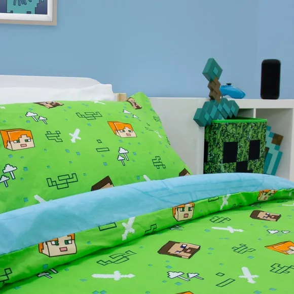 Minecraft Levels Polycotton Duvet Cover & Pillowcase Set 4