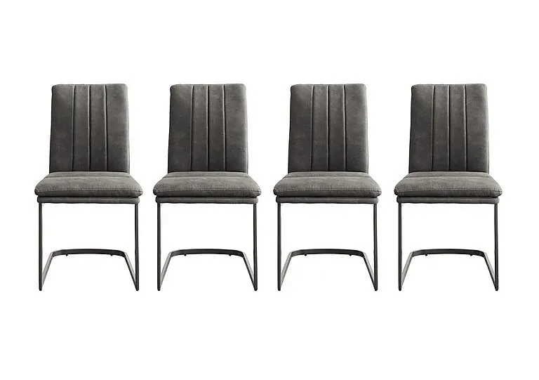 Moon Set of 4 Fabric Cantilever Dining Chairs