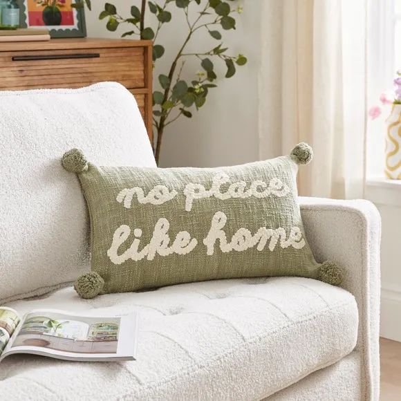No Place Like Home Cotton Rectangle Cushion