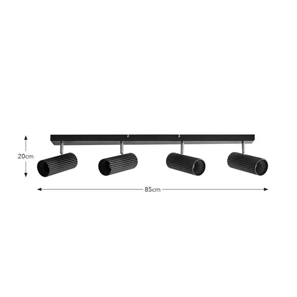 Georgi Industrial Ribbed 4 Light Adjustable Semi Flush Spotlight Bar 6