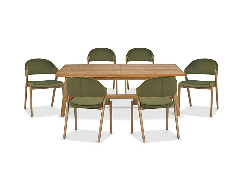Stratford Large Extending Dining Table with 6 Fabric Chairs