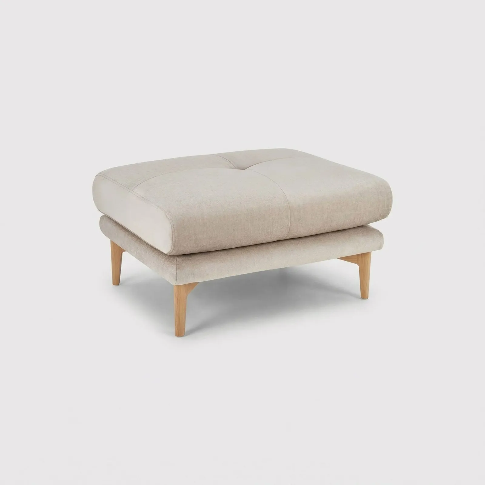 Ercol Aosta Footstool, Neutral Fabric | Barker & Stonehouse