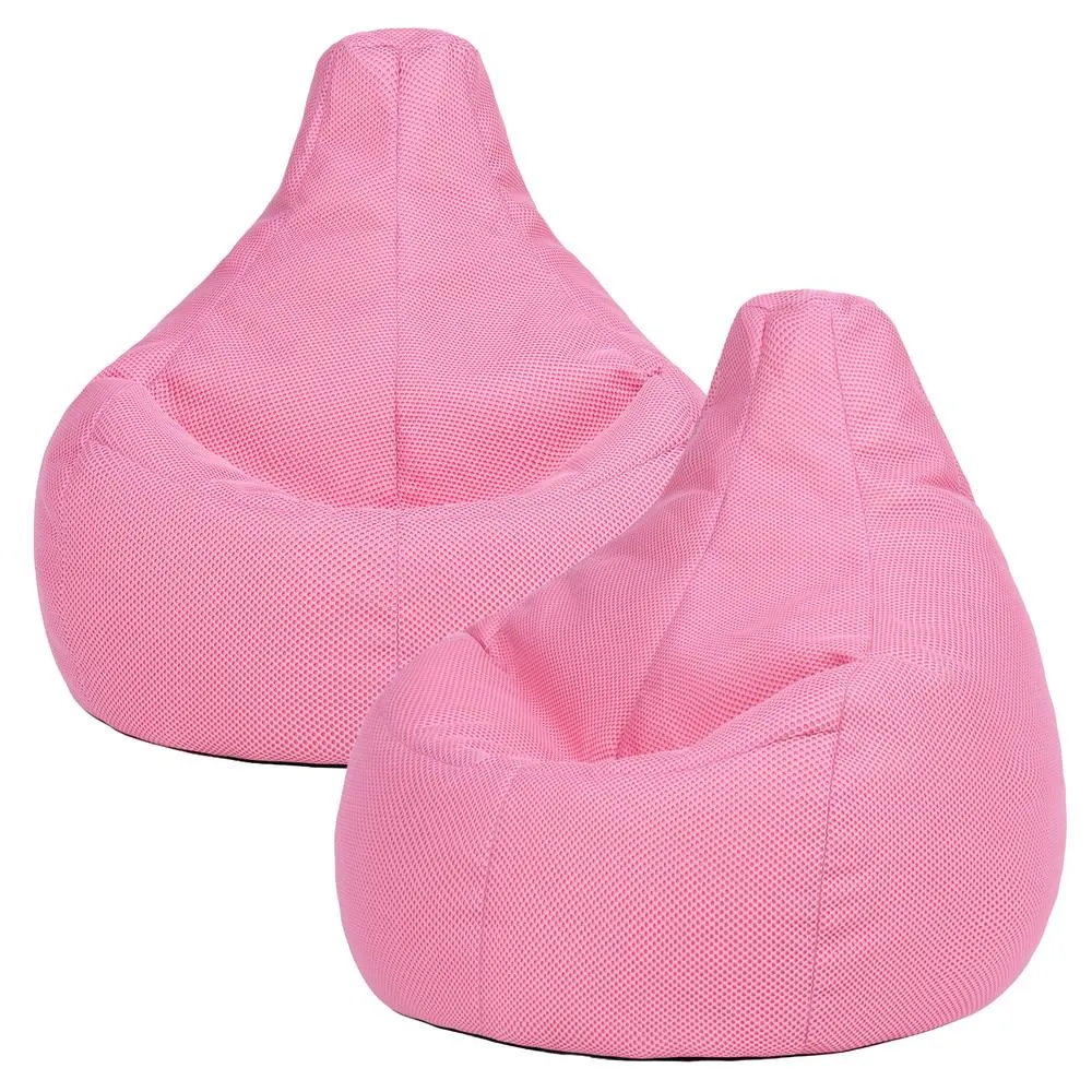 icon 2 Pack Gaming Bean Bag Recliner Performance Mesh in Light Pink