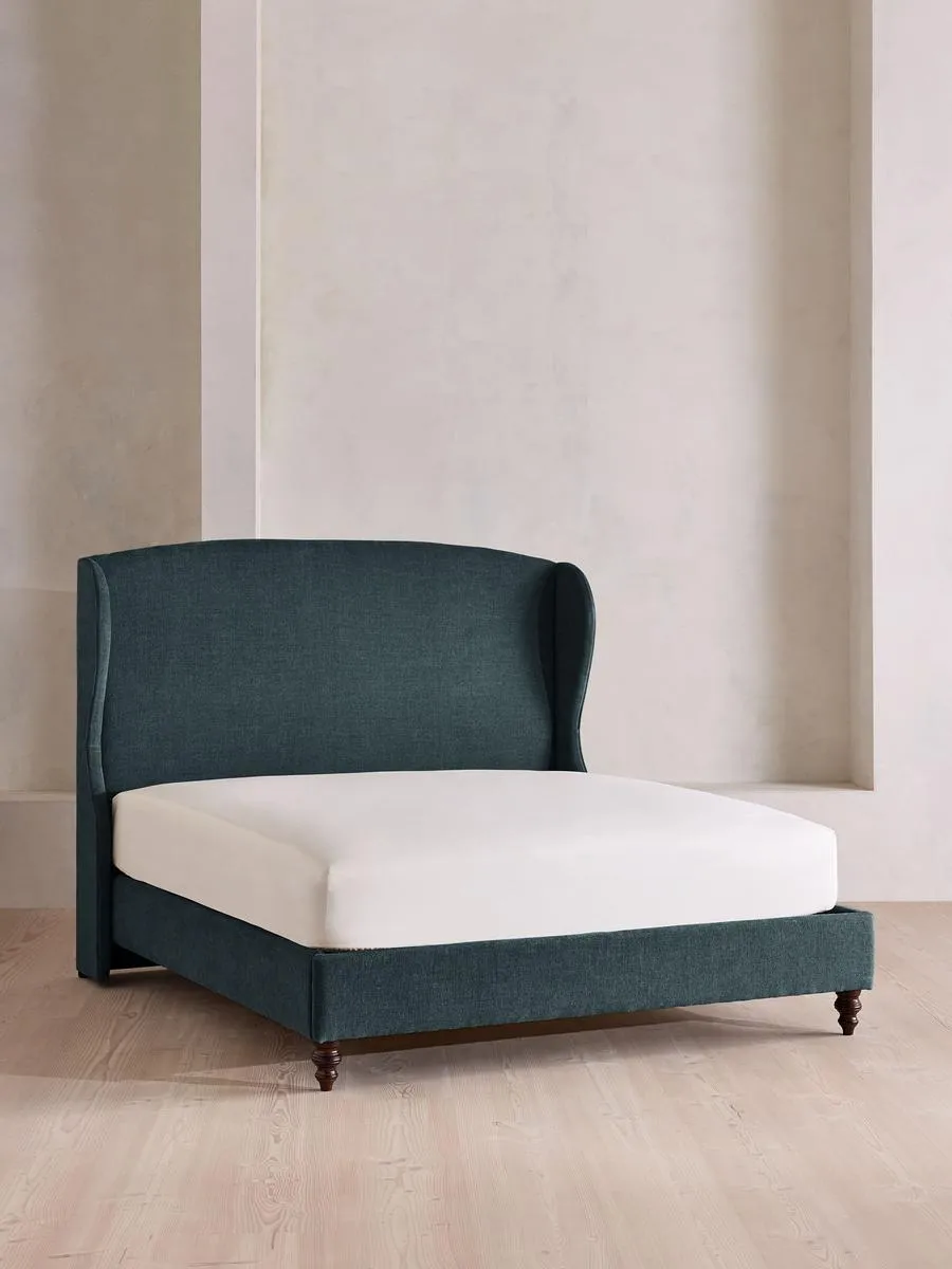 Rivas Bed, Double, Linen Chenille, Deep Teal