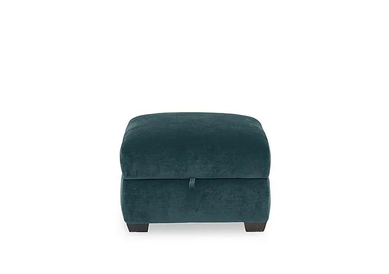 Flex Fabric Storage Footstool - Peacock