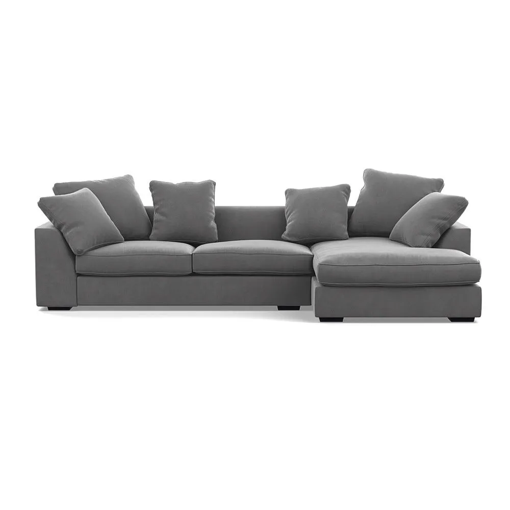 Heal's Cumulus RHF Corner Sofa Smart Velvet Mercury Black Feet 1
