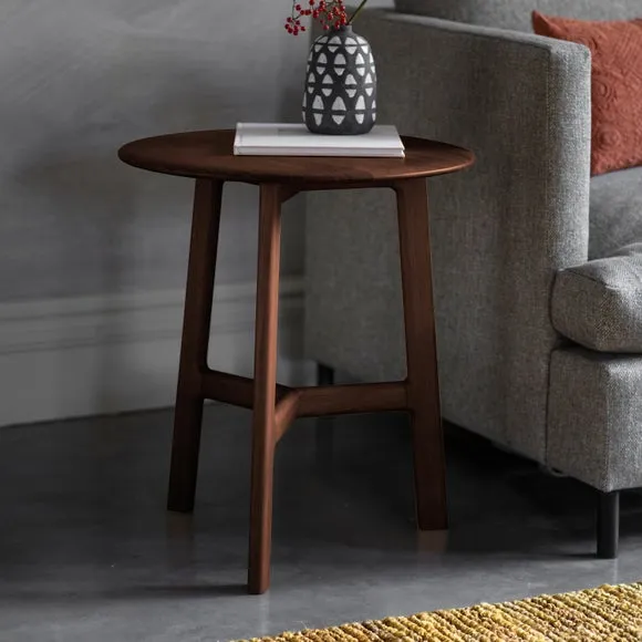 Return - Mabie Walnut Round Side Table