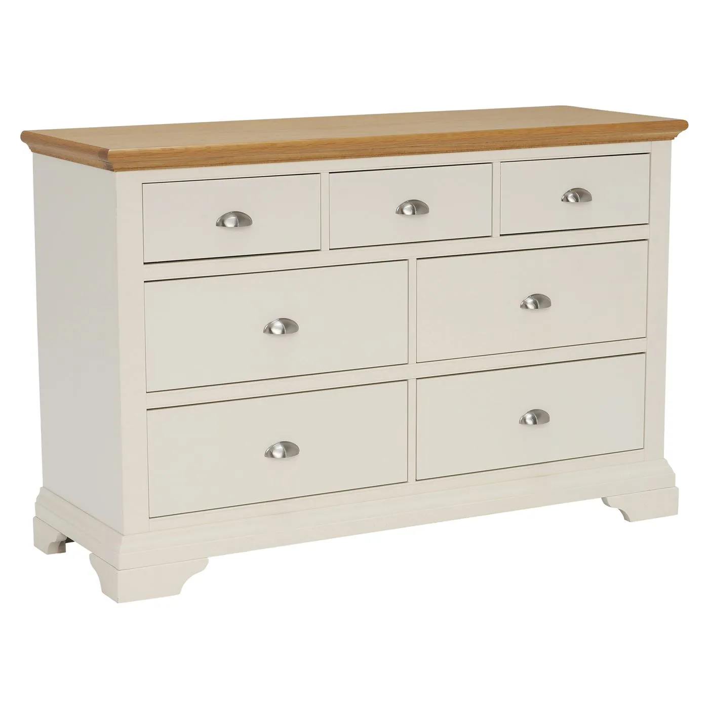 Carrington 3+4 Drawer Chest, Ivory and Oak