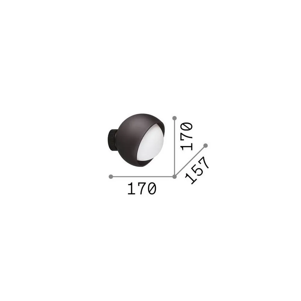 Netlighting Bloom 17cm Globe Wall Lights Black 1x E27 2