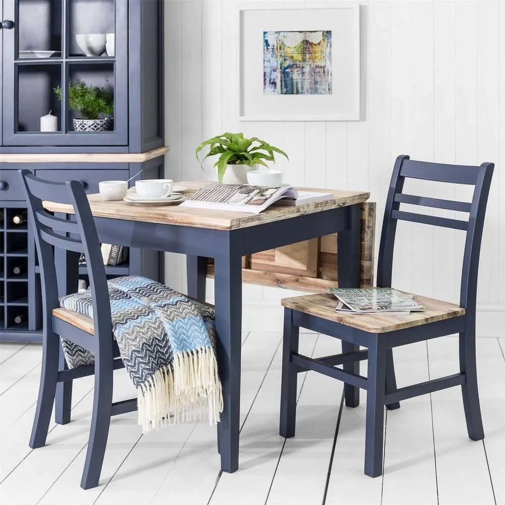 Statement Furniture Florence Square Extendable Kitchen Dining Table in Navy 2
