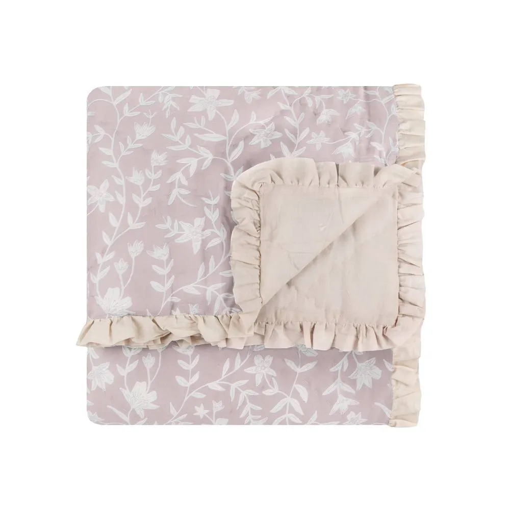 Wylder Amelia 100% Cotton Floral Quilted Bedspread in Pink 3