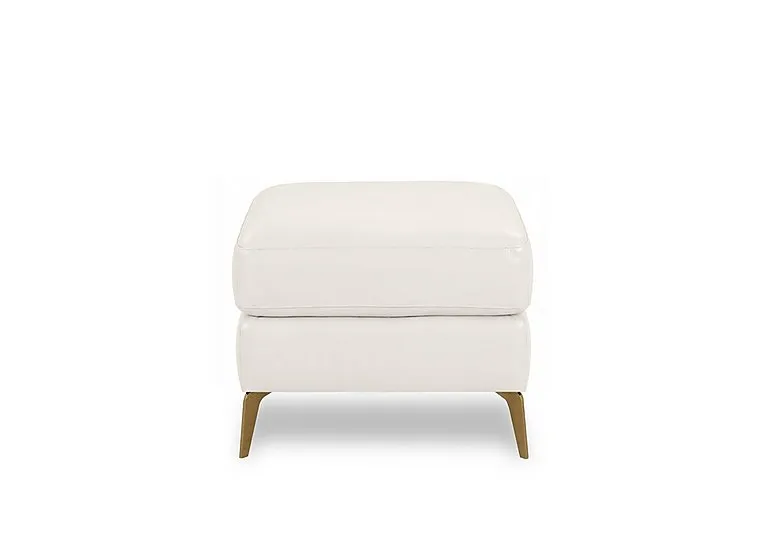Eclipse Leather Footstool - Star White