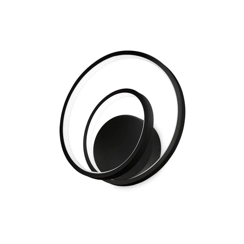 Netlighting OZ Dimmable Swirl Integrated LED Wall Lamp Black 3000K