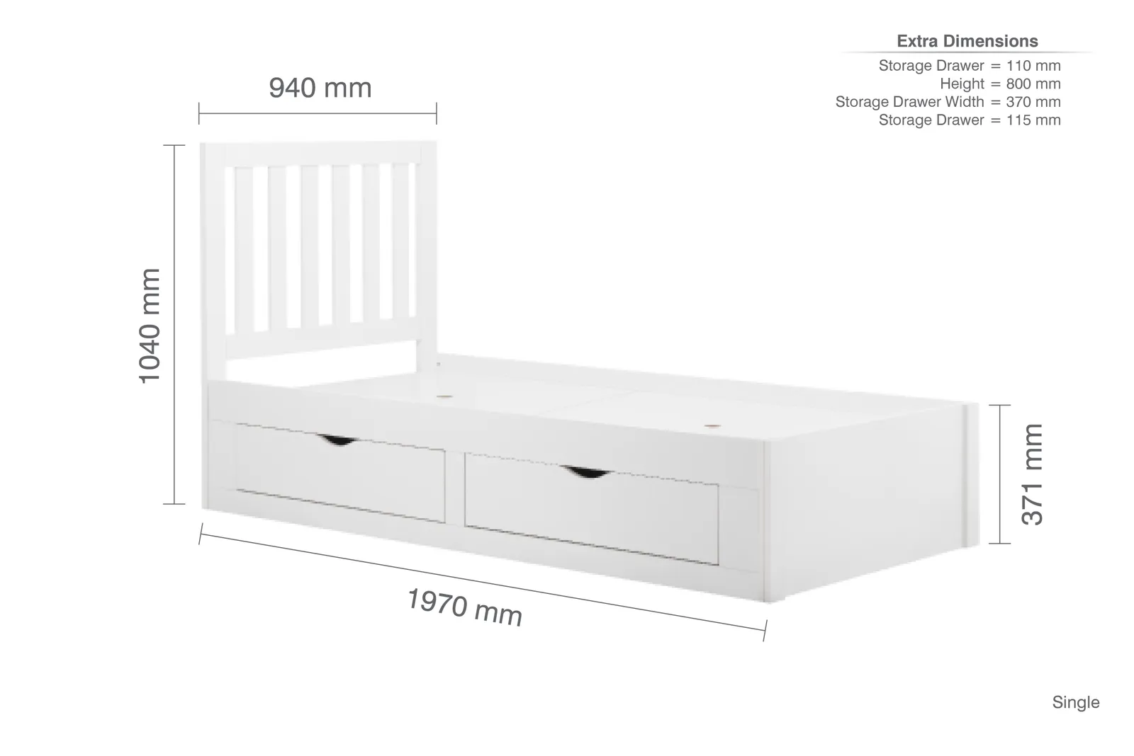 Birlea Appleby Bed in White 6