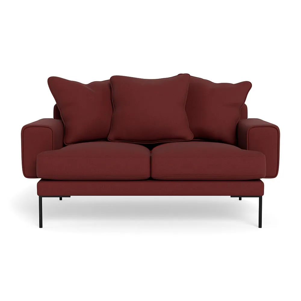 Heal's Torrington 2 Seater Sofa Capelo Linen-Cotton Etruscan Red Black Feet 1