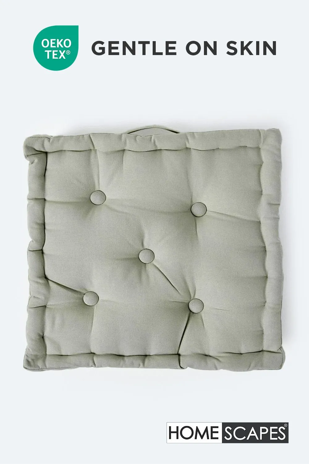 Homescapes Plain Cotton Floor Cushion in Grey 3
