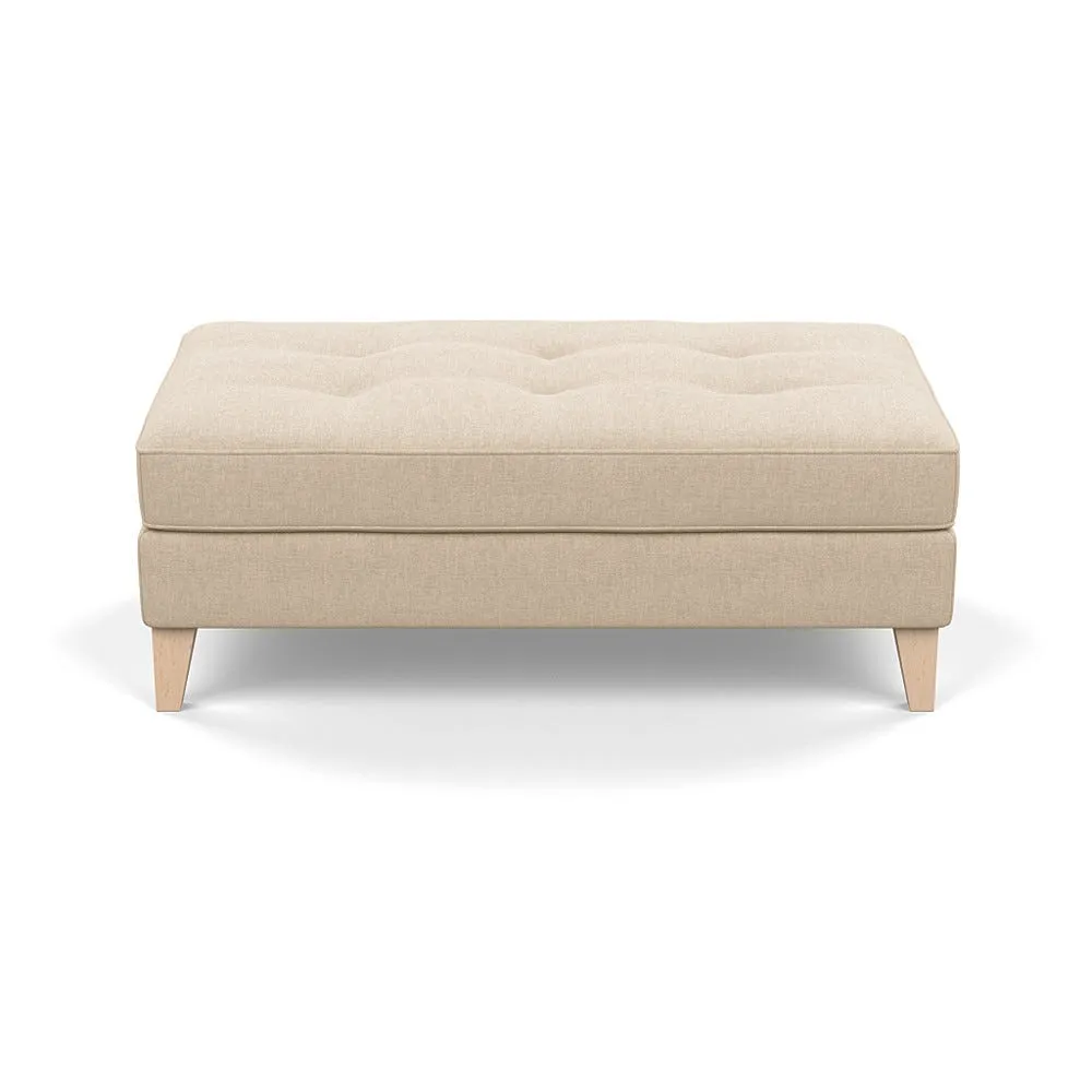 Heal's Mistral Footstool Brushed Cotton Oat Natural Feet