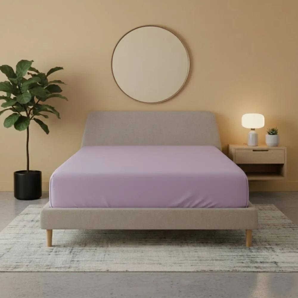 Snug City Flannelette Fitted Sheet Soft Brushed Cotton Bedding Warmth Comfort in Lilac