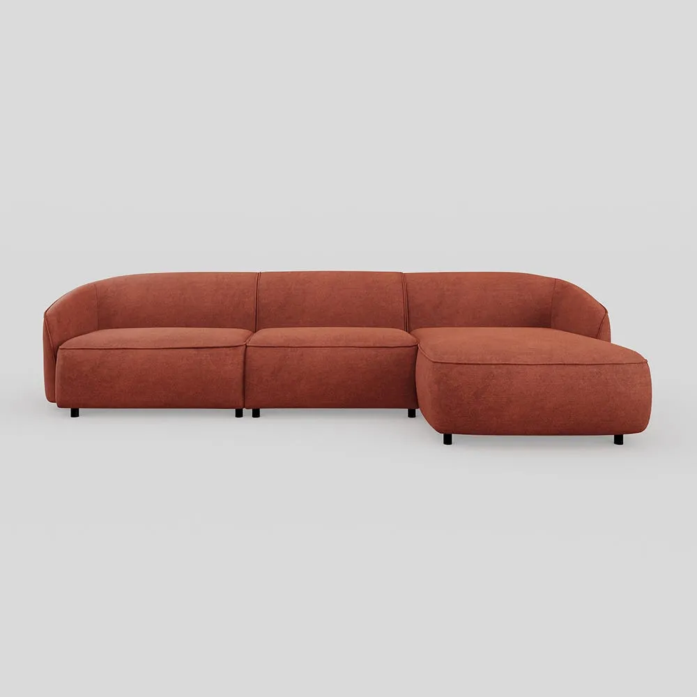 Heal's Aurelie Large Chaise Sofa RHF Smart Luxe Velvet Tawny 1