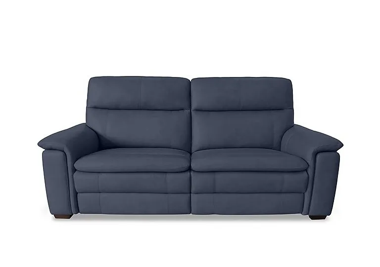 Recharge 3 Seater Leather Power Recliner Sofa with Power Headrests - BV Ocean Blue - Sofas and Armchairs - In Time for Christmas