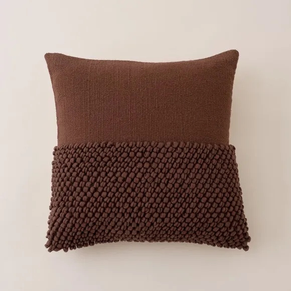 Jersey Bobble Half Banded Cotton Square Cushion 3