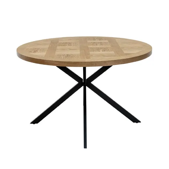 Carson Round 4 Seater Dining Table, Brown 2