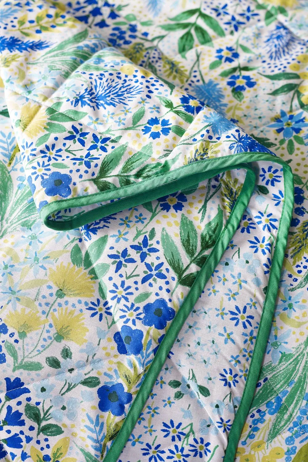 Catherine Lansfield 'Tilly Floral' Fully Reversible Bedspread in Blue 2