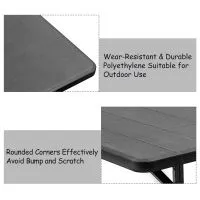 Costway Outdoor Picnic Table Bench Set Garden Dining Table & Bench Sets in Black 5