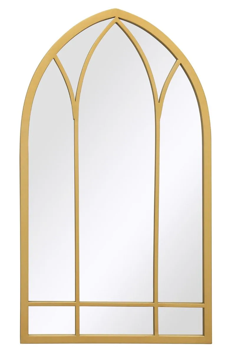 MirrorOutlet Gold Metal Framed Arched Garden Wall Mirror 32" X 19" (83CM X 48CM) 3