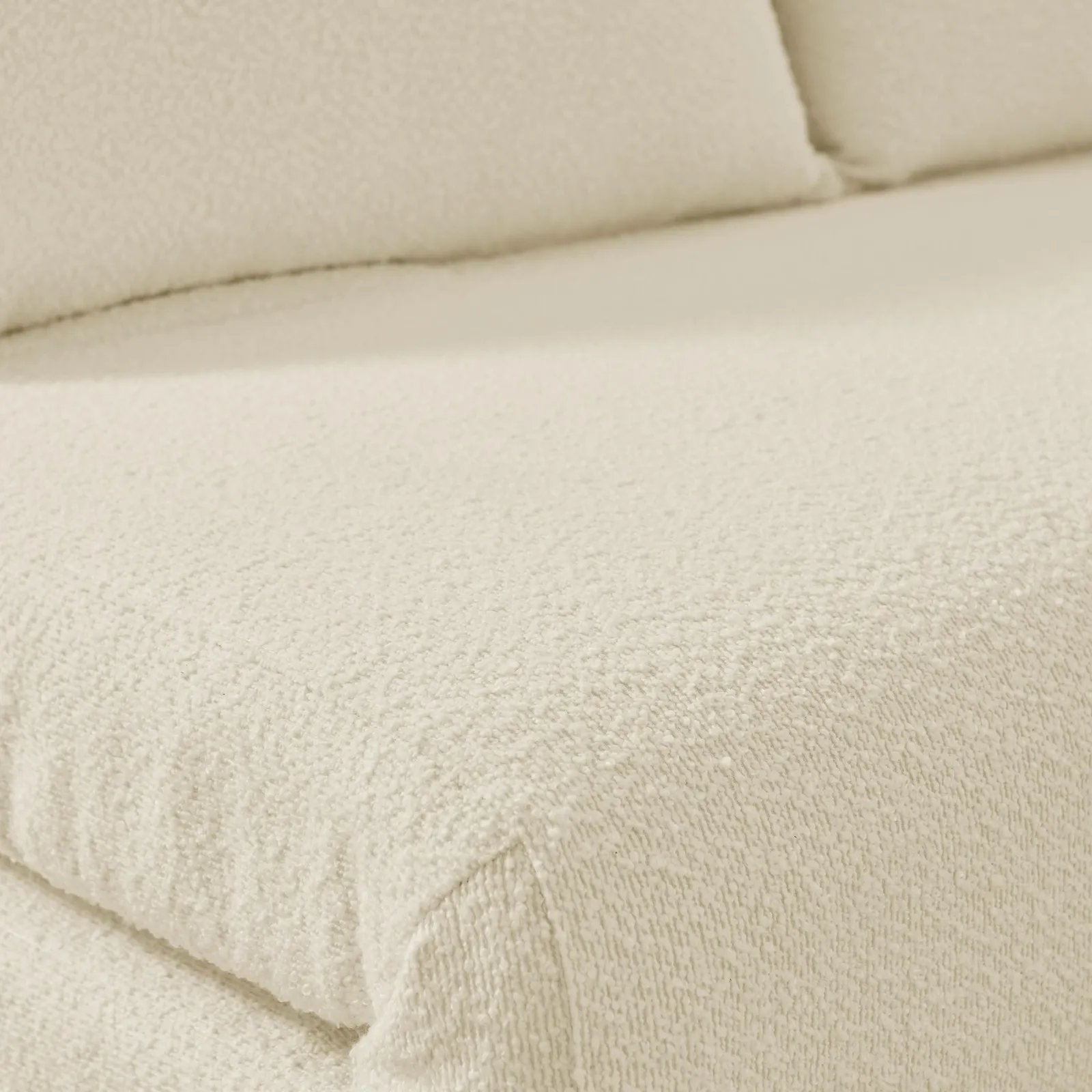FurnitureboxUK Bobby Off-White Boucle Fabric Double Folding Sofa Bed 5