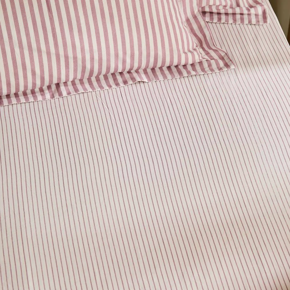 Yard Hebden Narrow Stripe 100% Cotton Fitted Sheet in Tan 2