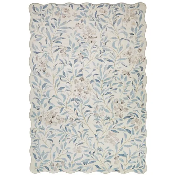 Concept Looms Liberty Floral Scalloped Washable Rug 5