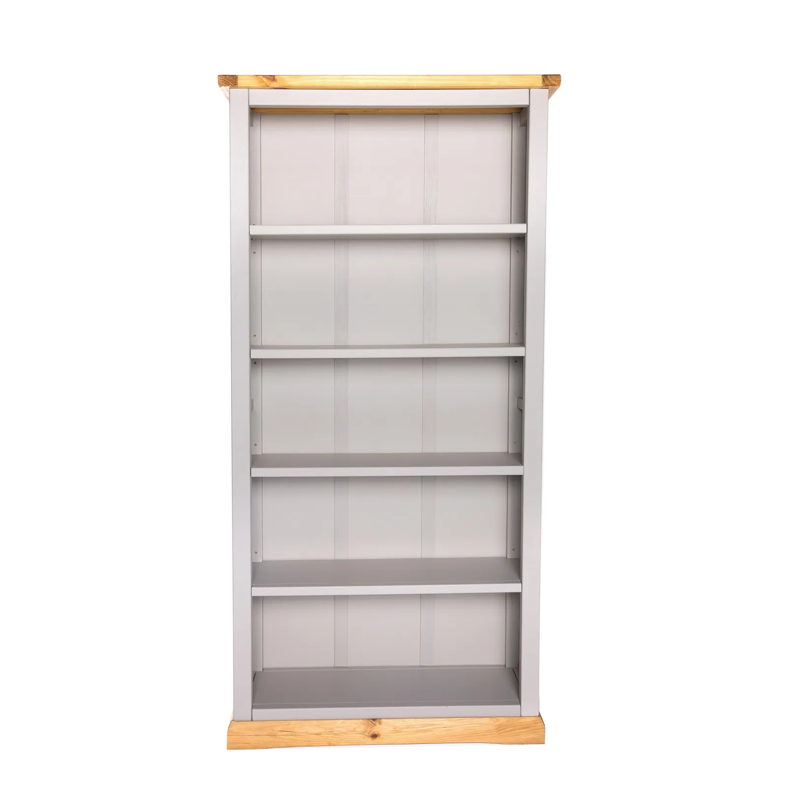 Cabinet Bits Bookcase with plinth 180x90x30cm in Light Grey 1