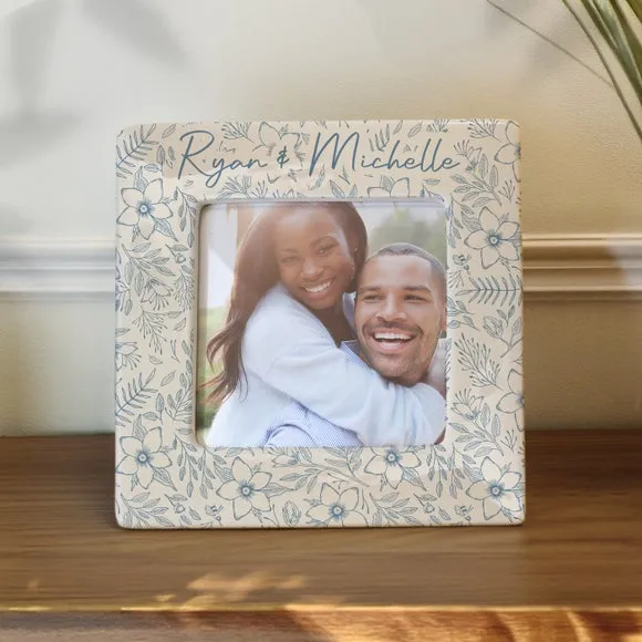 Personalised Floral Ceramic Photo Frame 2