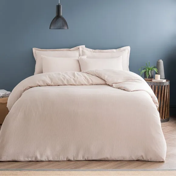Alston Waffle Polycotton Duvet Cover and Pillowcase Set