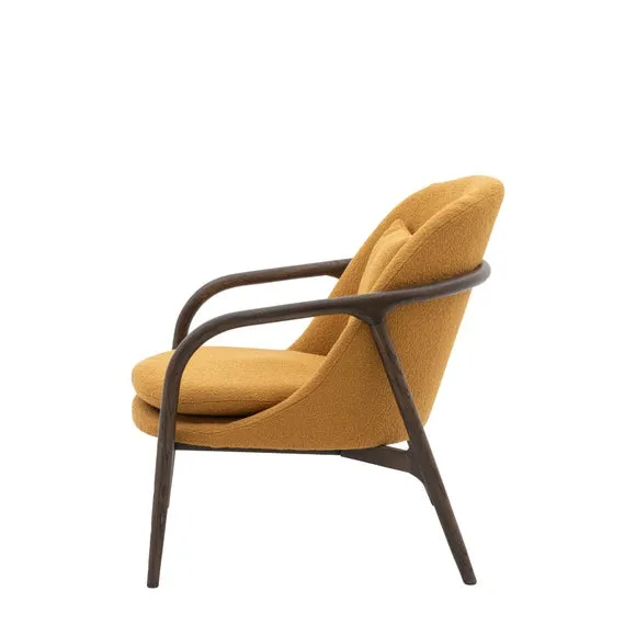 Aurora Fabric Wooden Arm Accent Chair 5