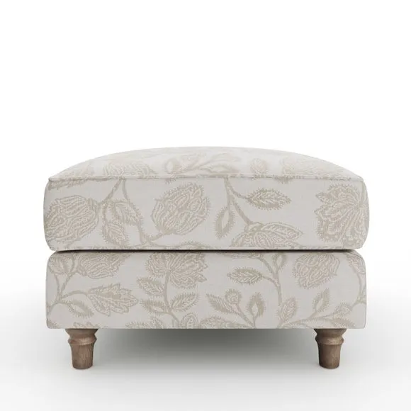 Flori Woven Floral Fabric Footstool 6