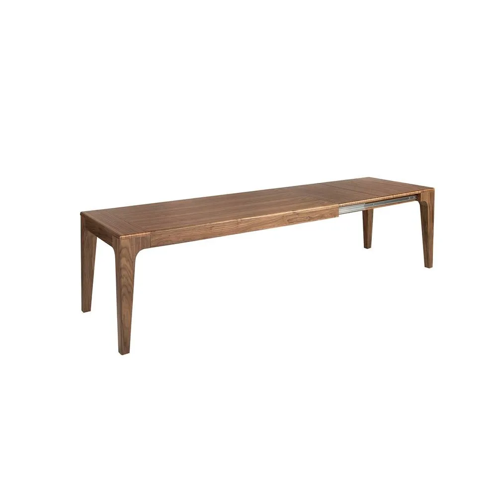 Angel Cerda Modern Rectangular Extendable Dining Table in Walnut Veneer