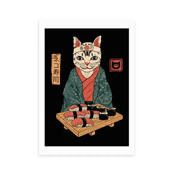 East End Prints Neko Sushi Bar Print 2