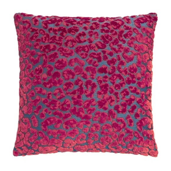 Velvet Leopard Print Square Cushion 3