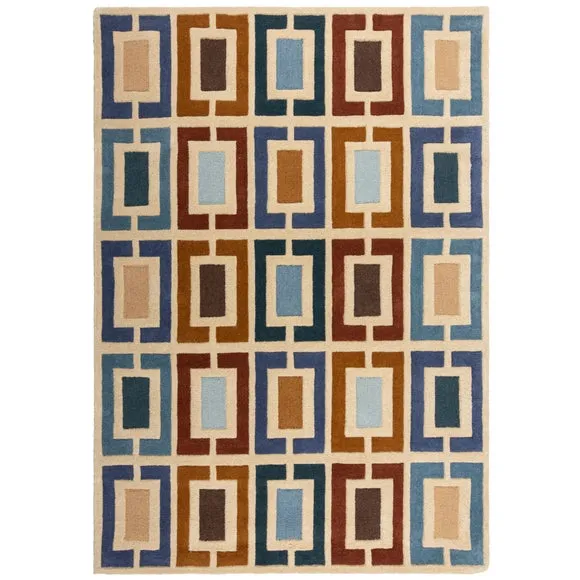 Retro Blocks Carved Wool Rug 5