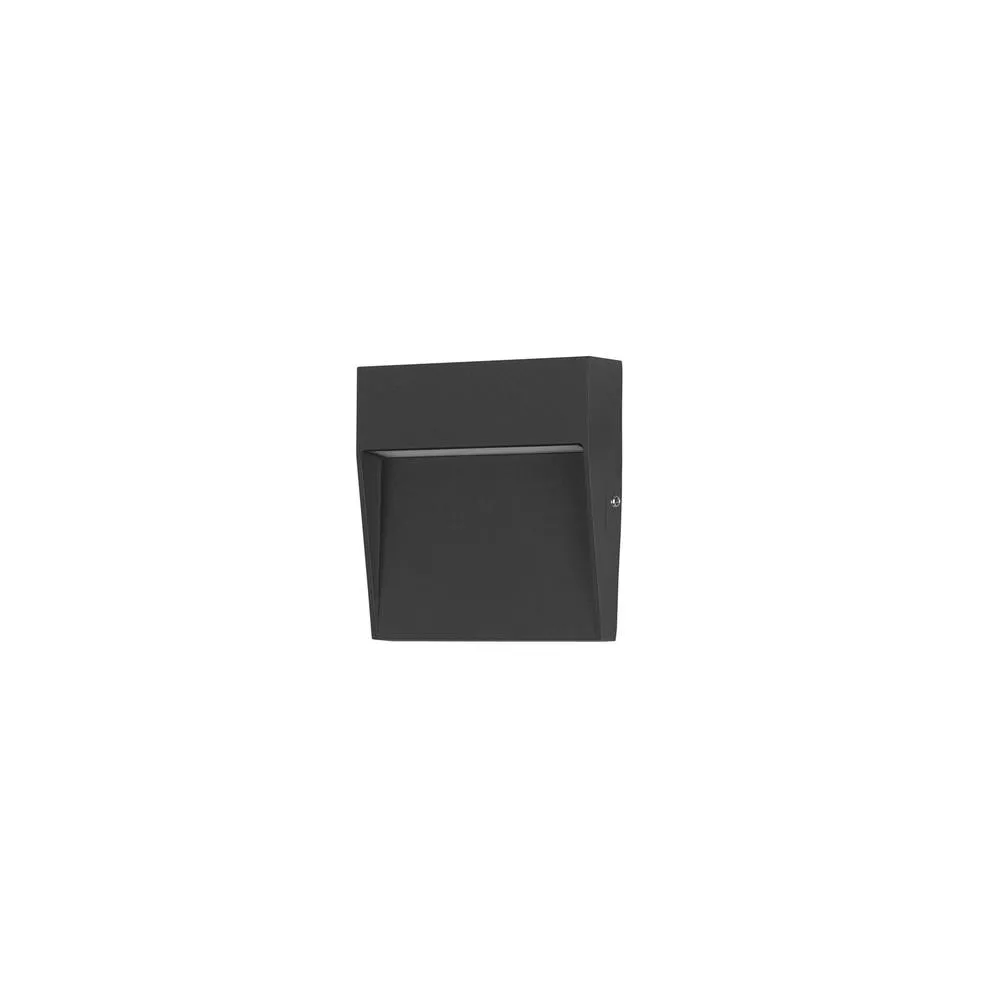 Netlighting Nod Square LED Outdoor Recessed Wall Lamp Black Opal 3000K IP65