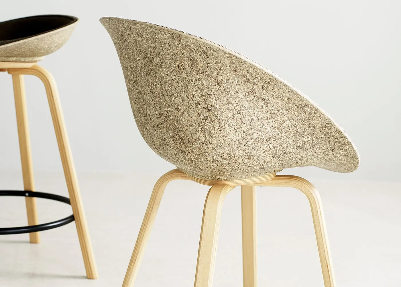 Normann Copenhagen Mat Bar Armchair 65cm Black Steel Base in Seaweed 3